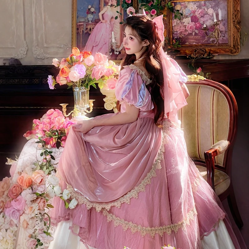 Coffee Tea Weight Loss - Robe longue élégante rose Lolita pour