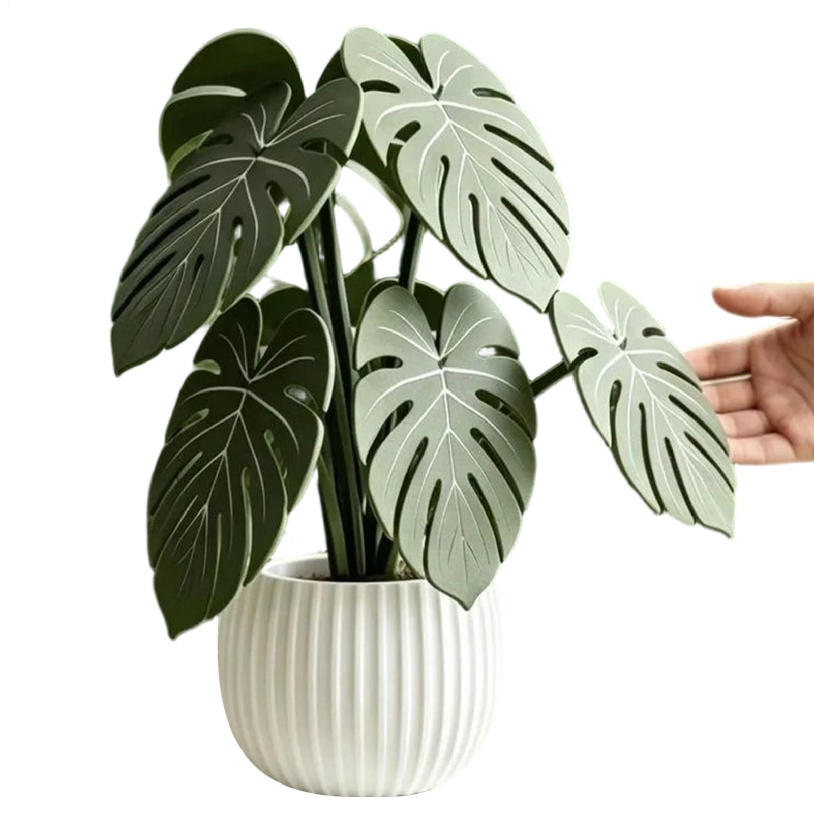 Coffee Tea Green - Sous-verre en forme de feuille artificielle,