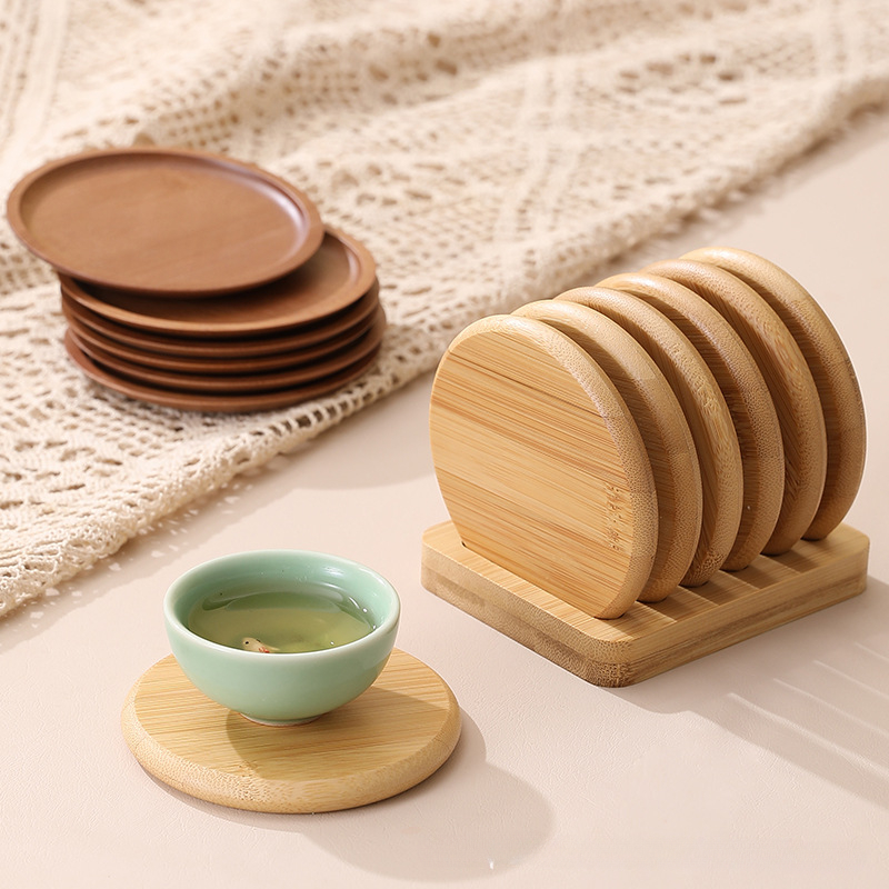 Dessous de verre rond en bambo - Coffee Tea Place avis et prix
