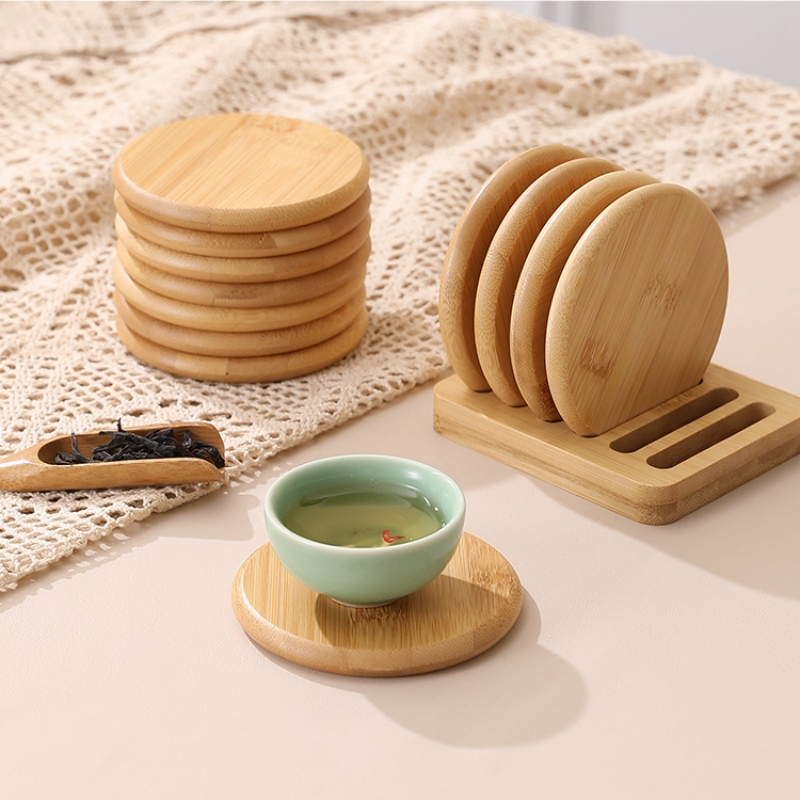 Dessous de verre rond en bambo - Coffee Tea Place avis et prix