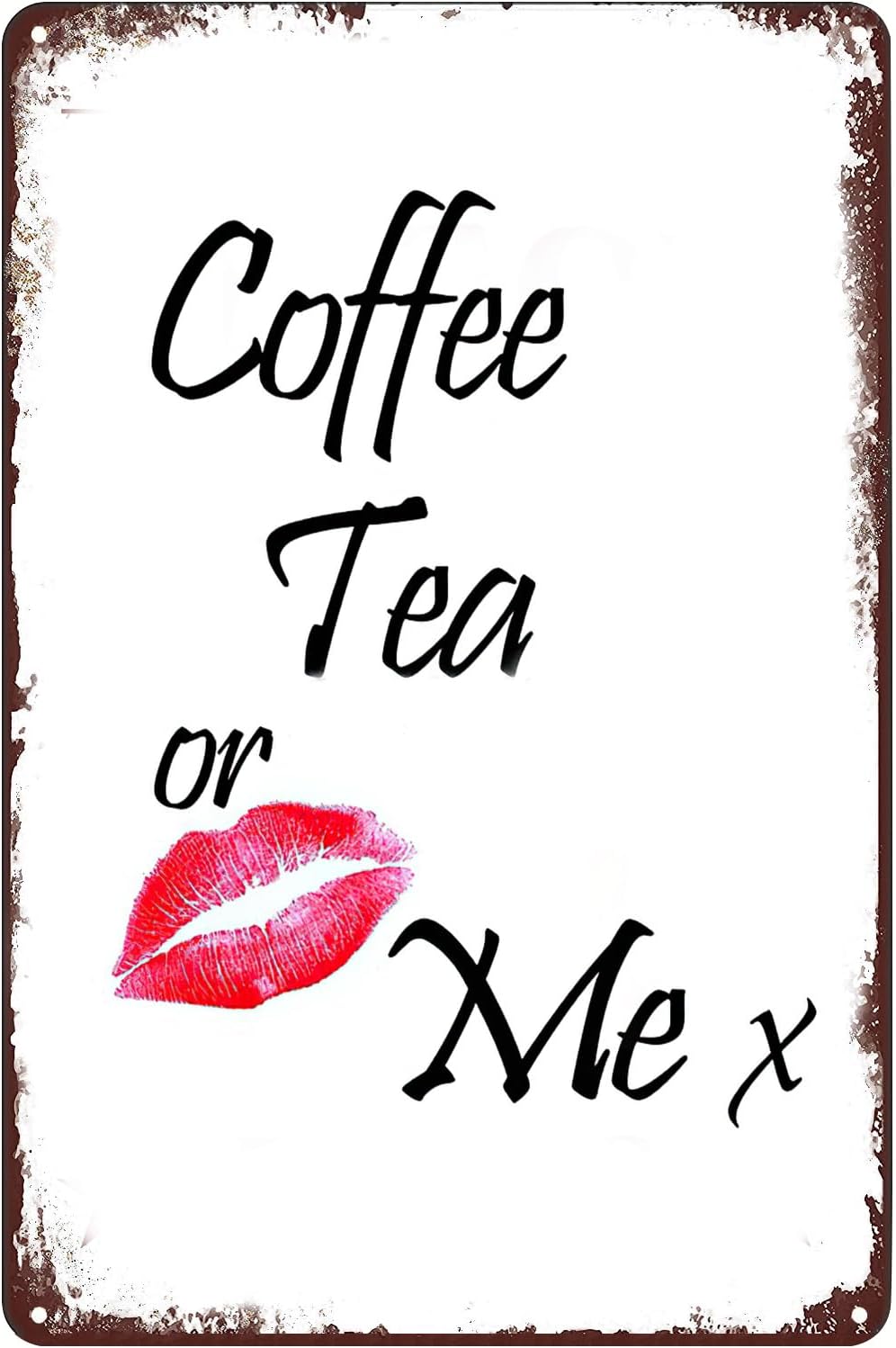 Plaque murale vintage en métal - Coffee Tea You And Me avis et prix