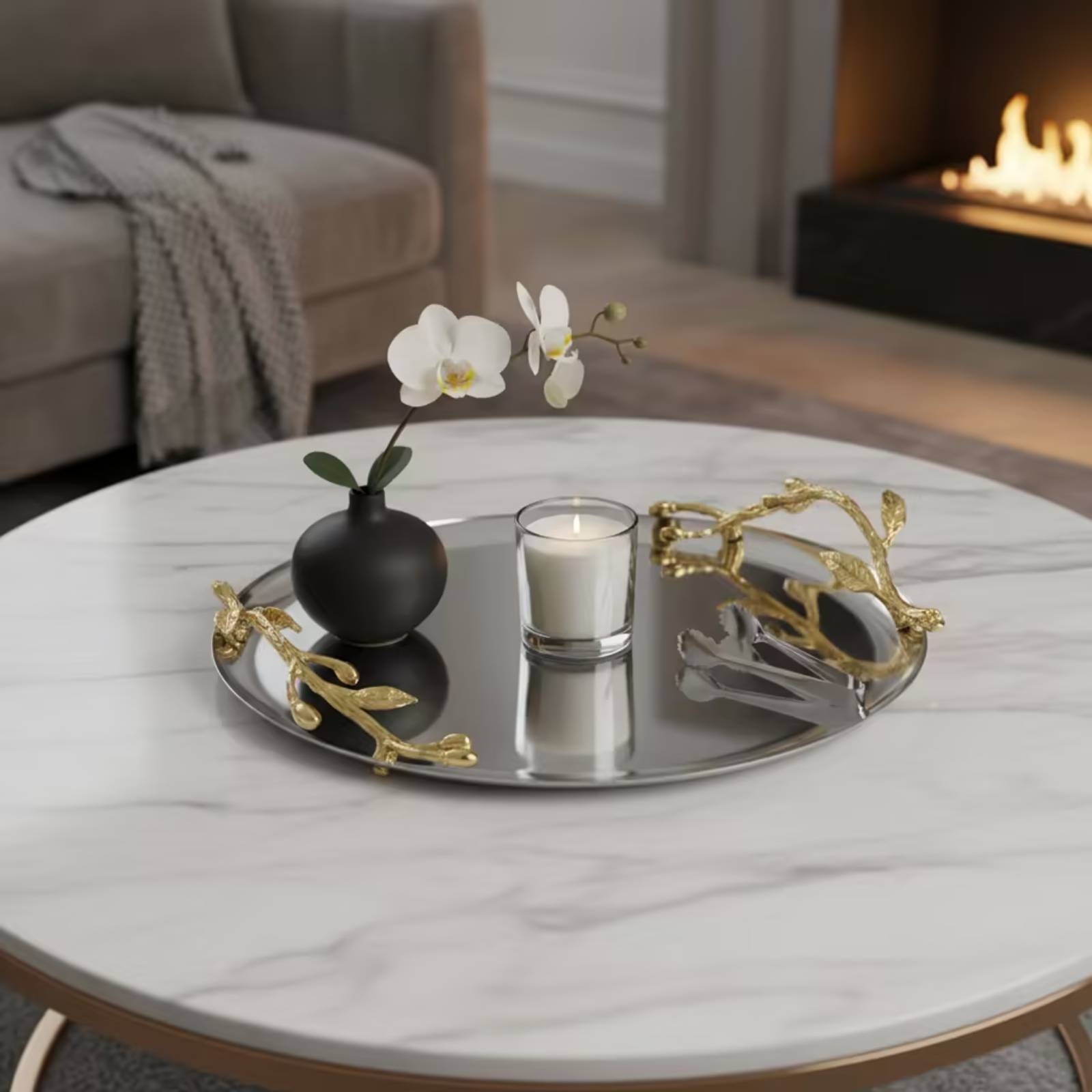 Plateau décoratif rond pour la - Coffee Tea For Plants avis et prix